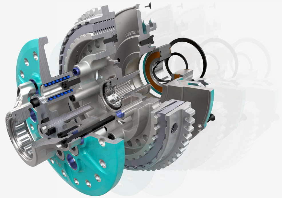 SolidWorksillä luotu moottorin prototyyppi.